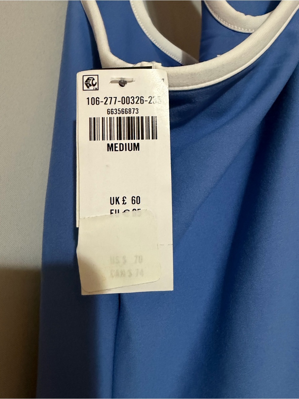 Abercrombie & Fitch Periwinkle Square-Neck Swim Dress with White Trim - Picture 6 of 7